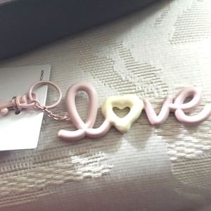 Baublebar Love Metal Keychain Y2K Pink Cream New 💗